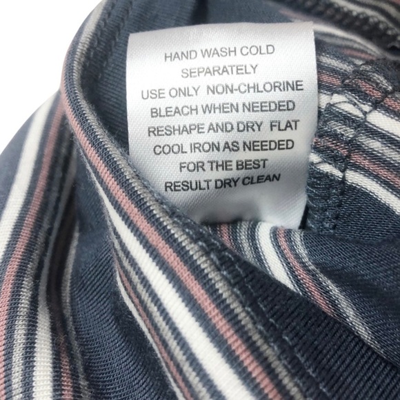 NWT Pink Republic Women's Blue Striped Crew Neck Short Sleeve T Shirt - Picture 16 of 16